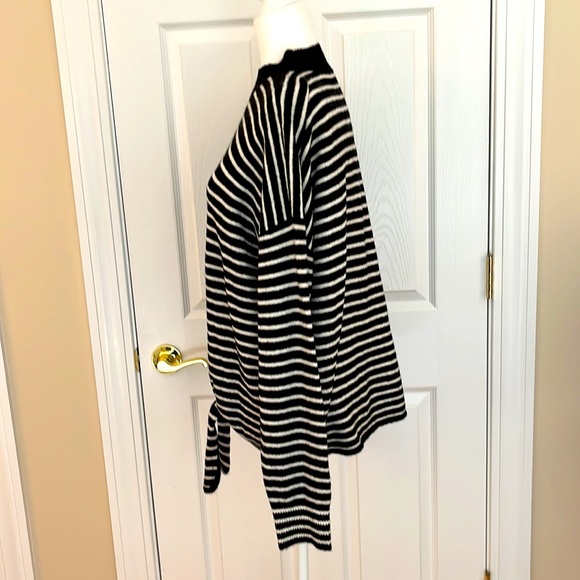 LOFT Striped Mock Turtleneck With Front Tie - Picture 2 of 5